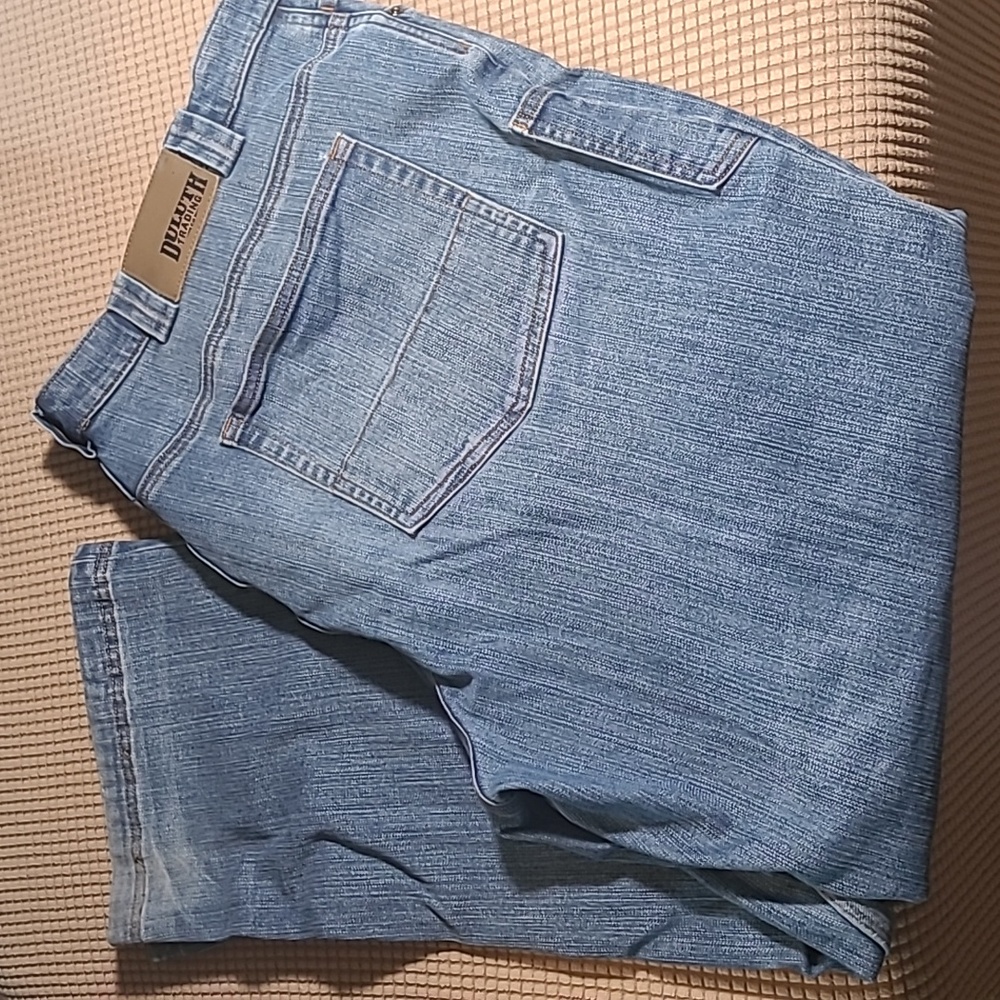 Duluth Trading Co Ballroom Double Flex Mens 44 x 30 Denim Blue jeans relax fit